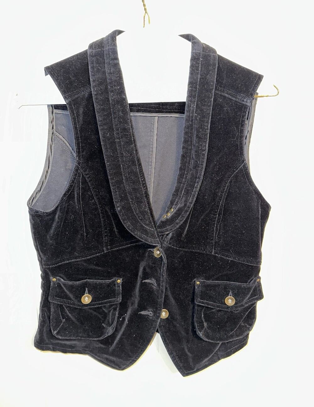 Georgiou Studio Women's Black Button-Front Collared Vest w/ Pockets Size 6